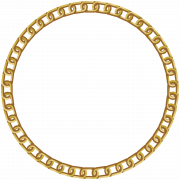 Golden Round Frame PNG Image