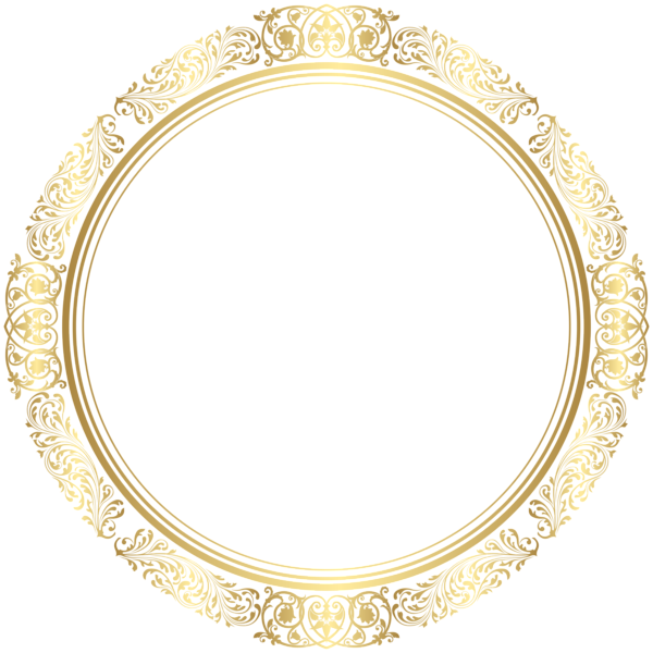 Golden Round Frame PNG Image File