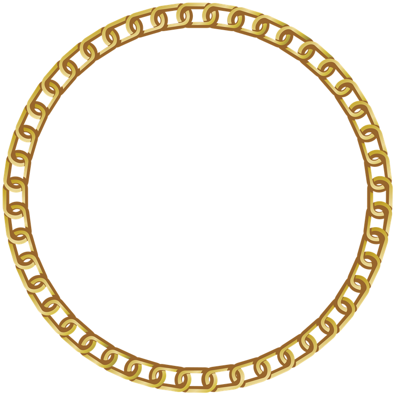 Golden Round Frame PNG Image