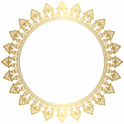 Golden Round Frame PNG Pic
