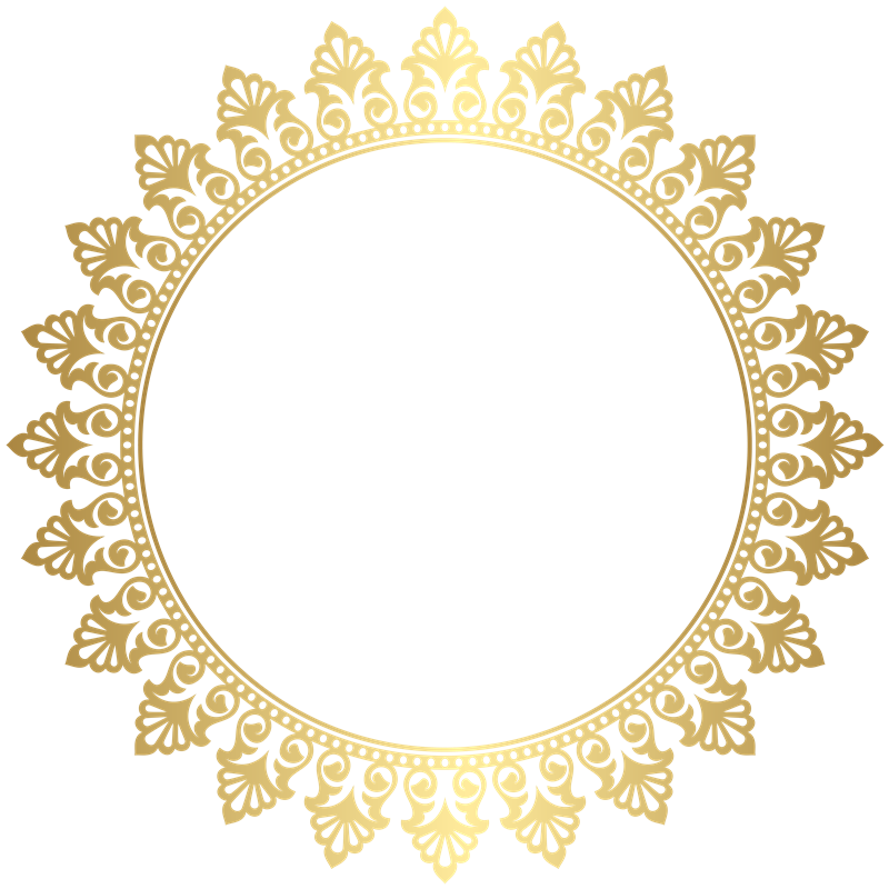 Golden Round Frame PNG Pic