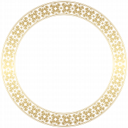 Golden Round Frame PNG Larawan