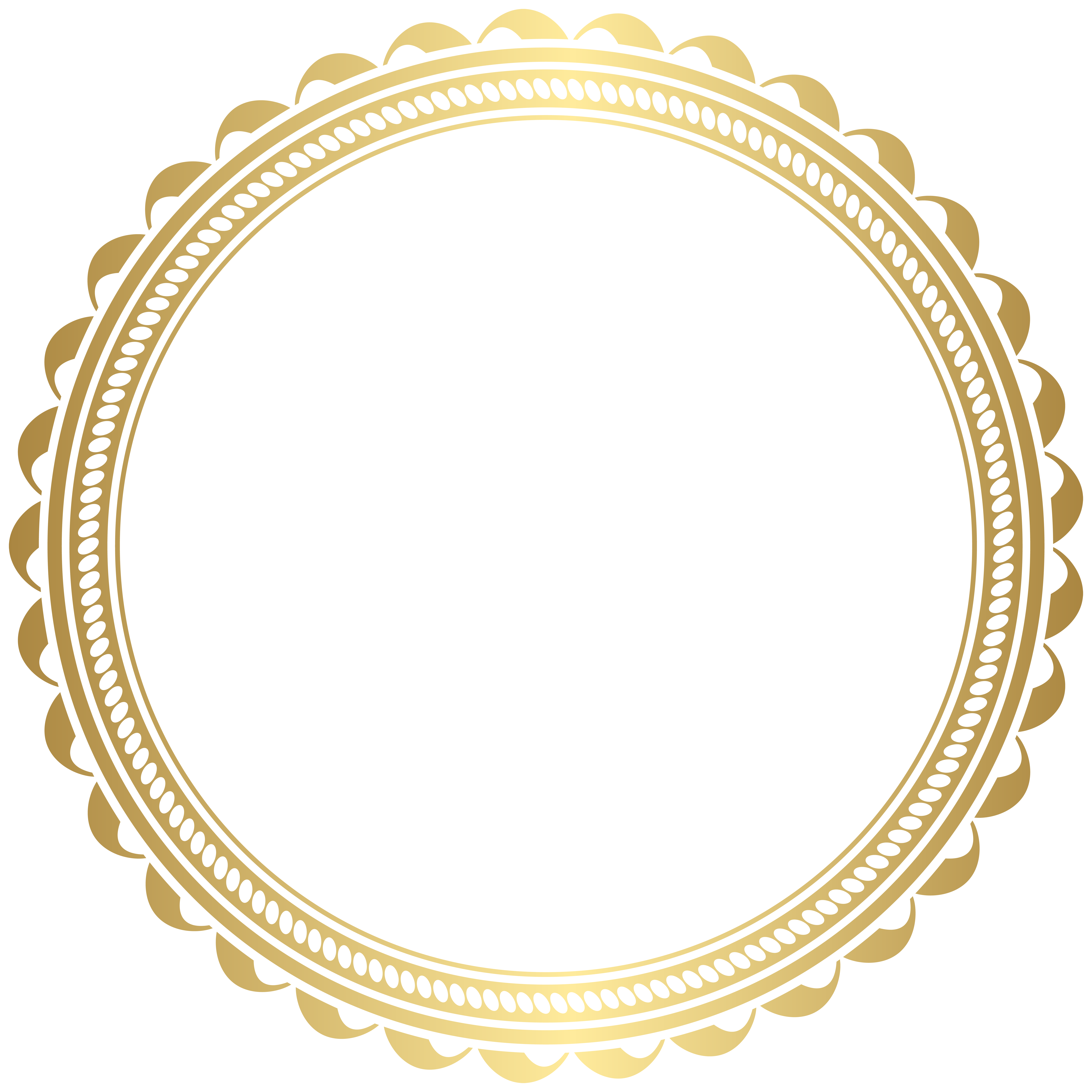Golden Round Frame Transparent