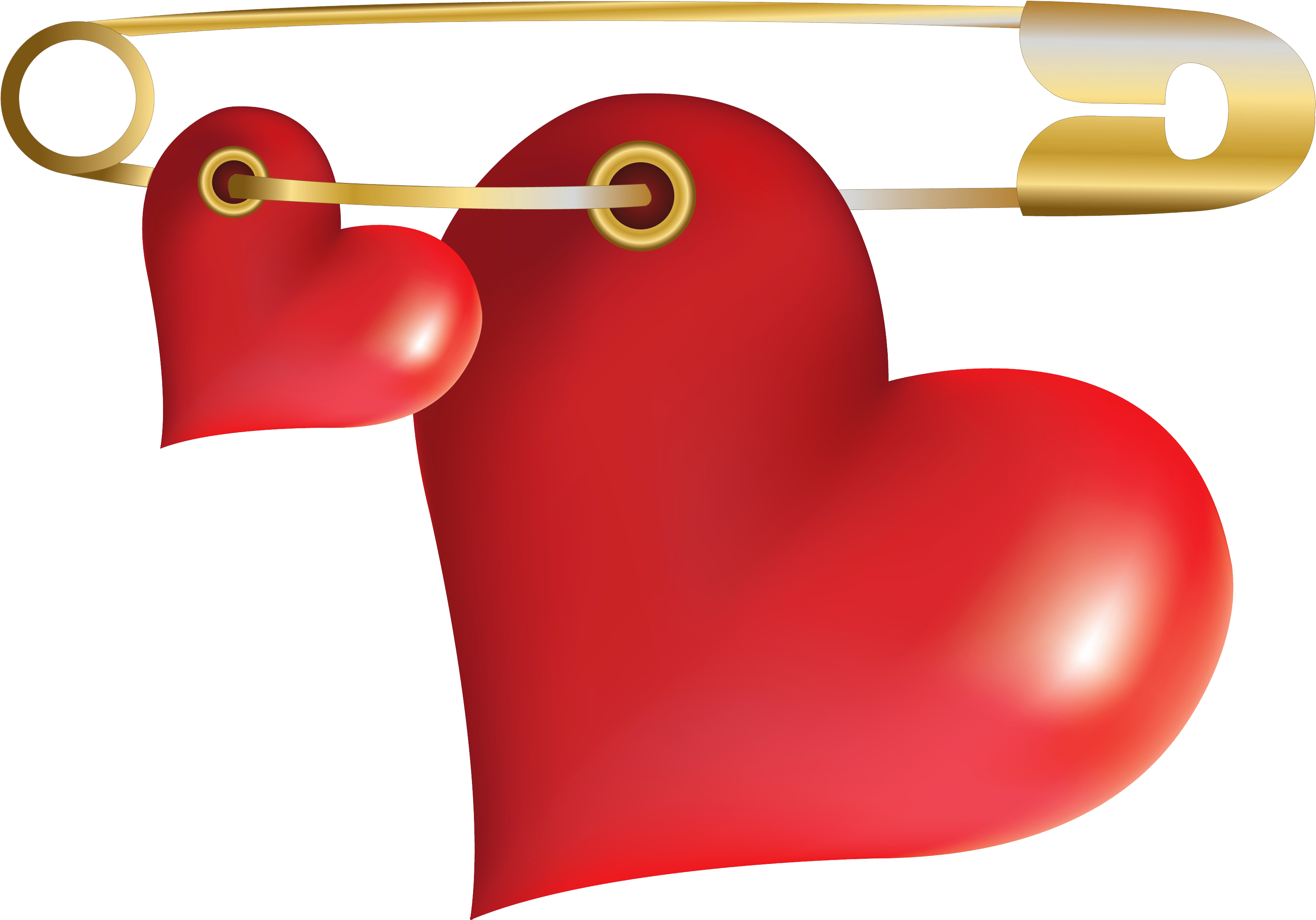 Heart Safety Pin PNG