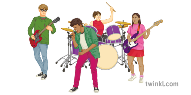 Rock Band Musicians PNG Image