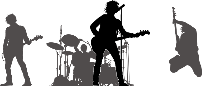 Rock Band Silhouette PNG Clipart