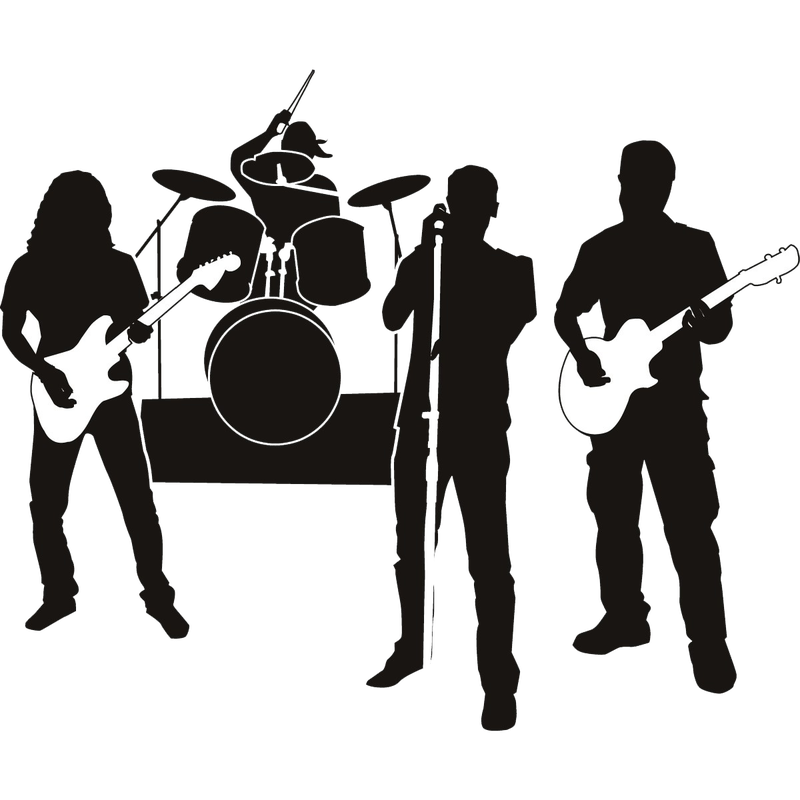 Rock Band Silhouette PNG Fichier