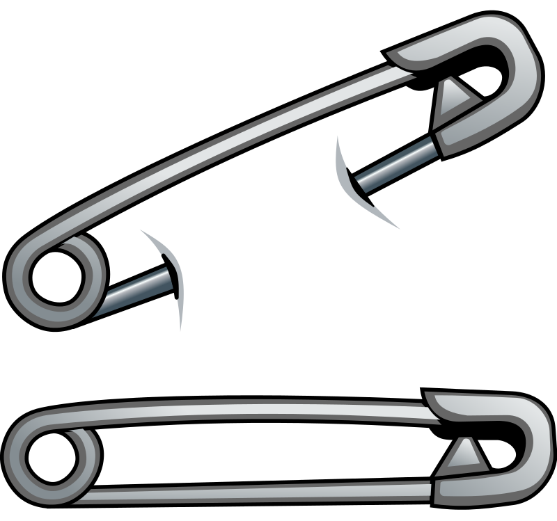 Silver Safety Pin PNG Image File