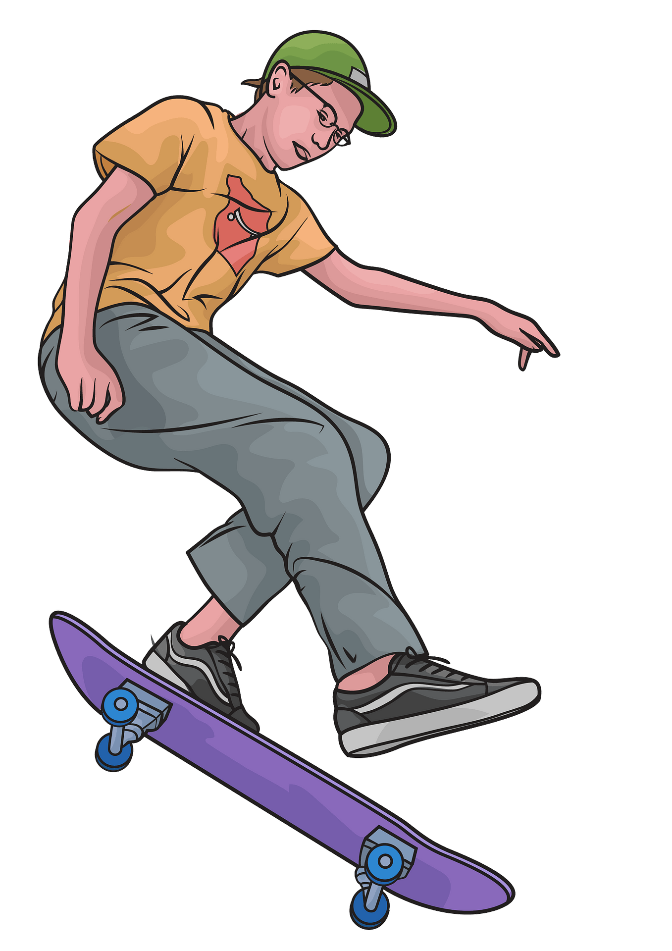 Skateboarding PNG Image File