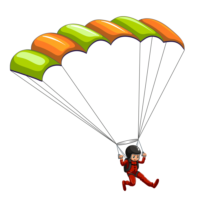 Skydiver Flying  Parachute