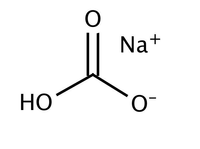 Formula di bicarbonato di sodio trasparente