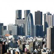 Skyscrapers de la ciudad de Tokio transparente