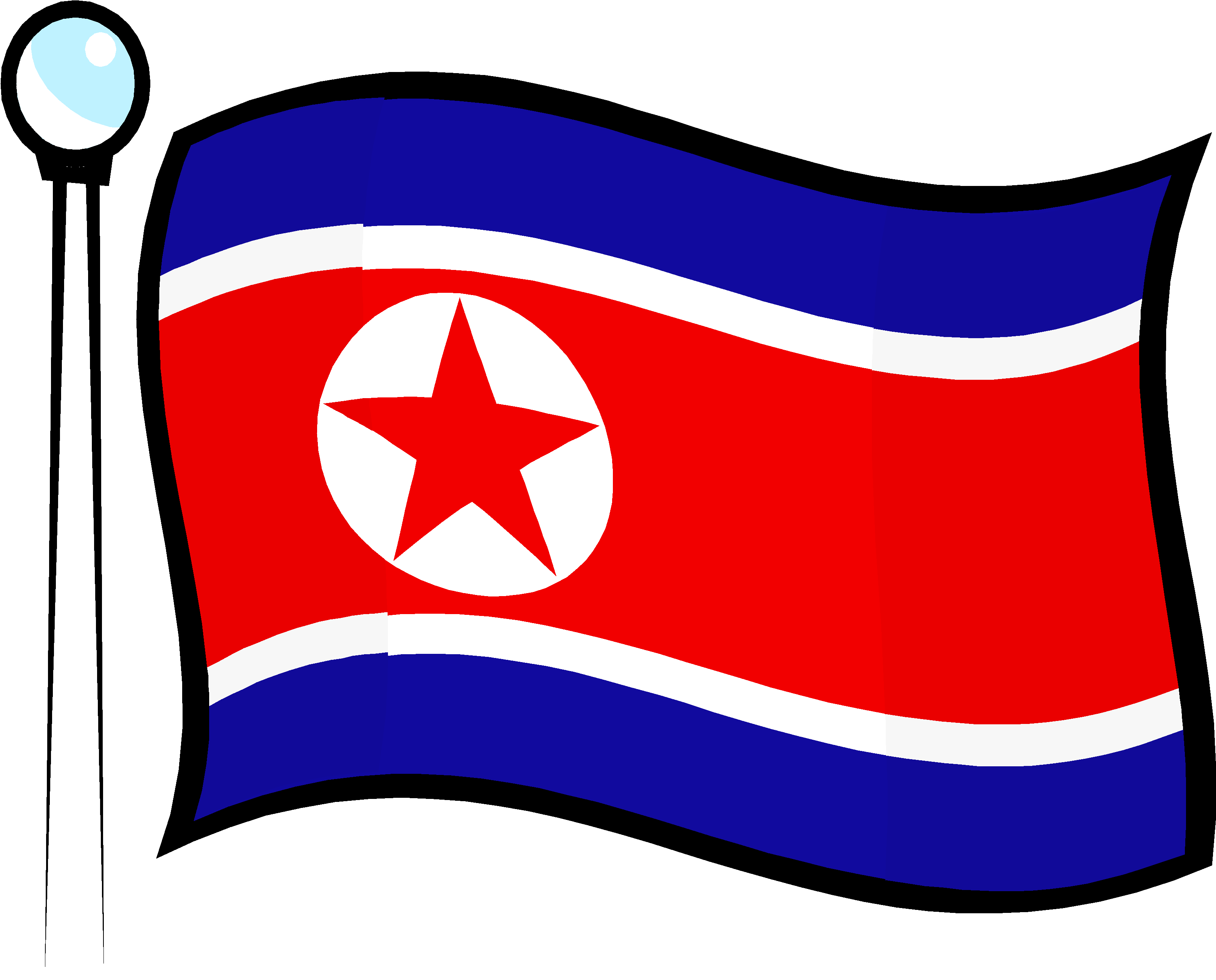 Вектор Северной Кореи Флаг PNG Изображение