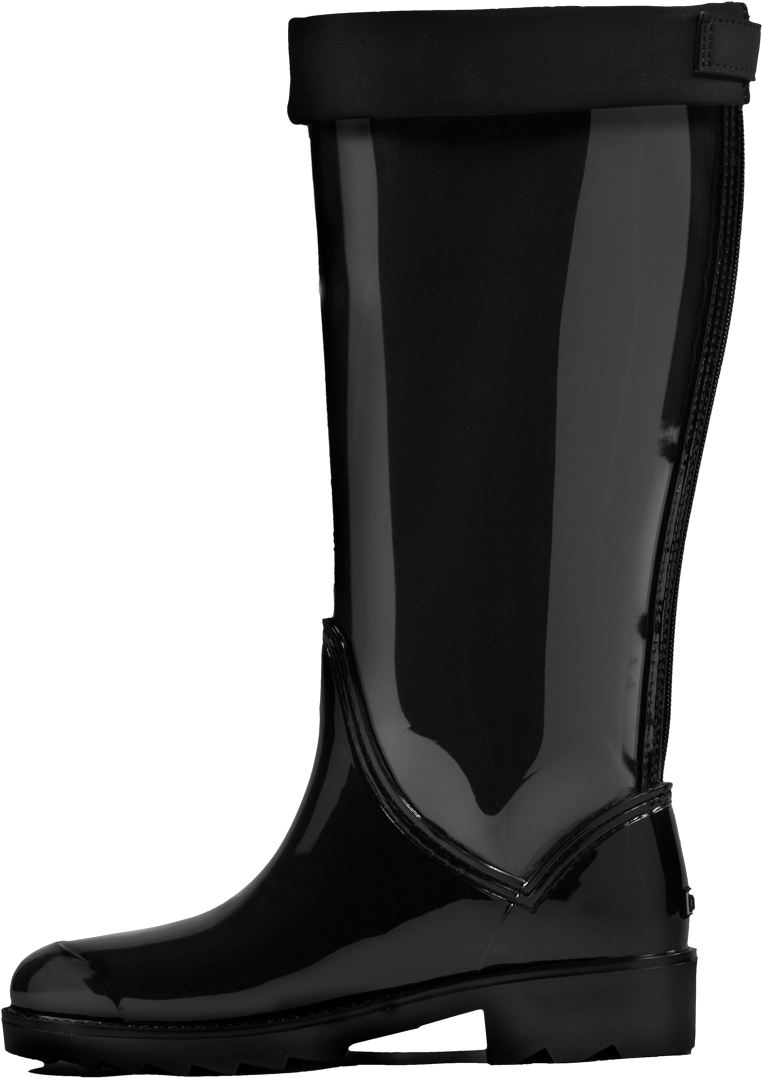 Black Rain Boots Transparent