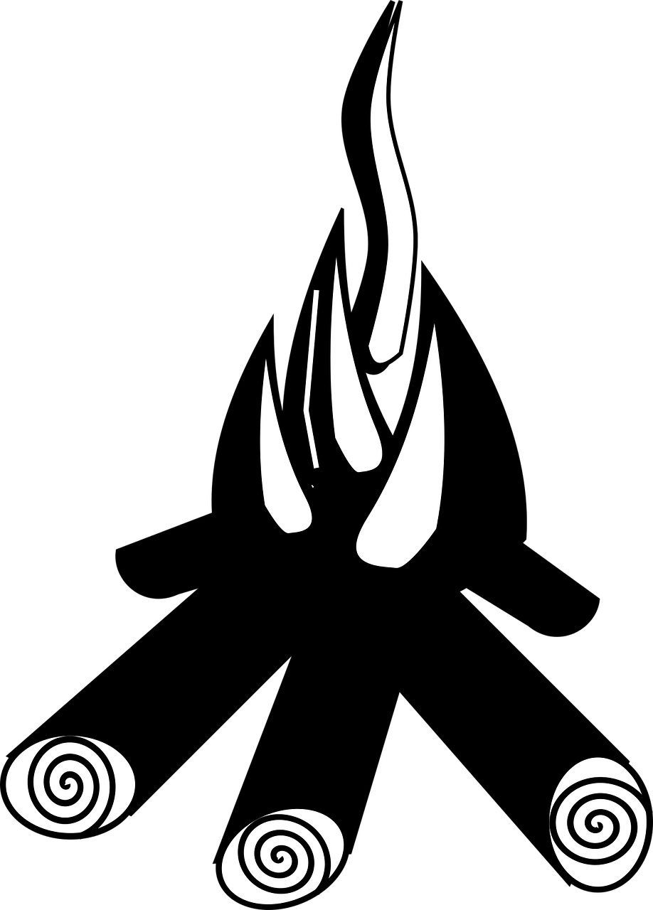 Campfire Silhouette PNG HD Image