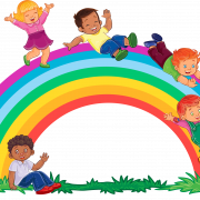 Kinder Regenbogenvektor Kein Hintergrund