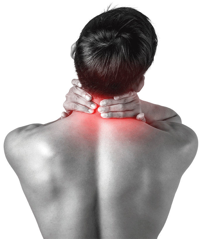 PNG trasparente del dolore al collo