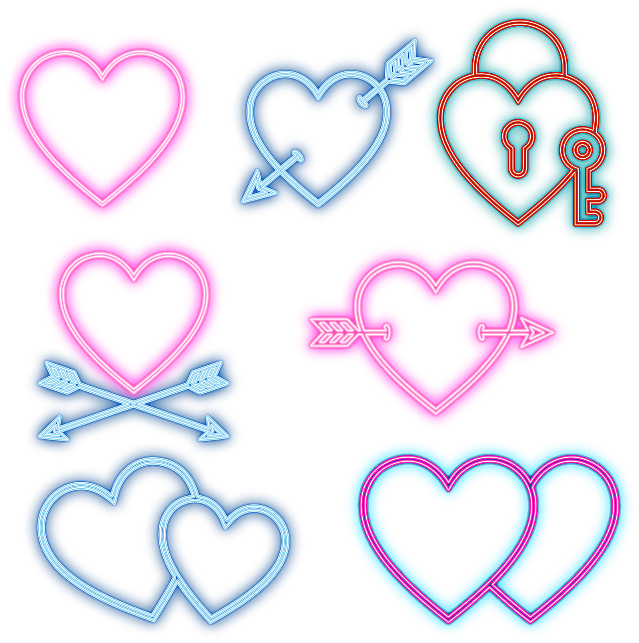 Neon Heart Png Png All