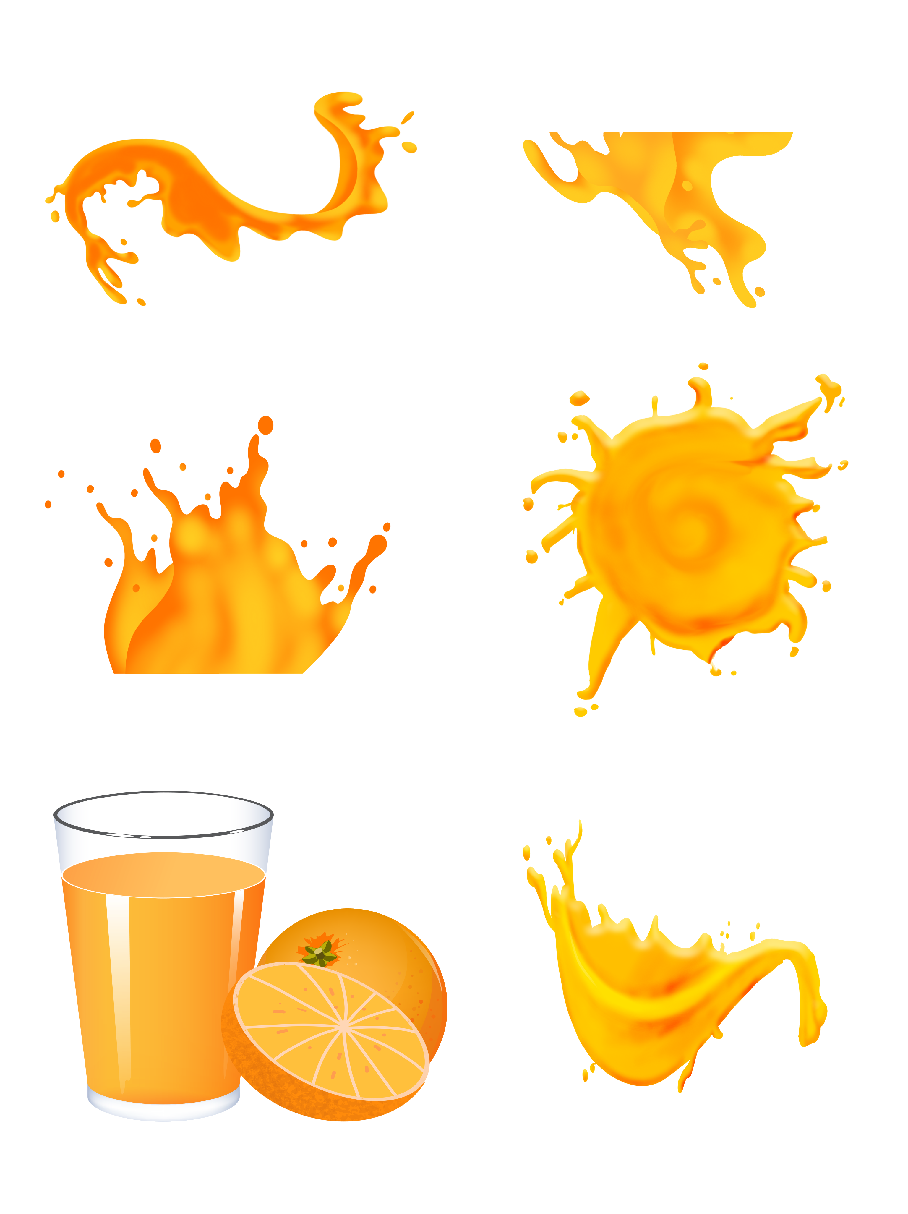Orange Juice Splash PNG Image File