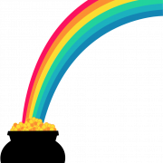 Pot of Gold Rainbow PNG File