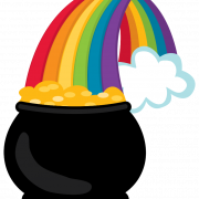 Pot of Gold Rainbow PNG HD Image