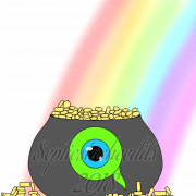 Pot of Gold Rainbow PNG Image