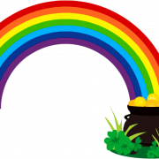 Pot of Gold Rainbow PNG Picture