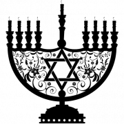 La Hanukkah menorah judía transparente