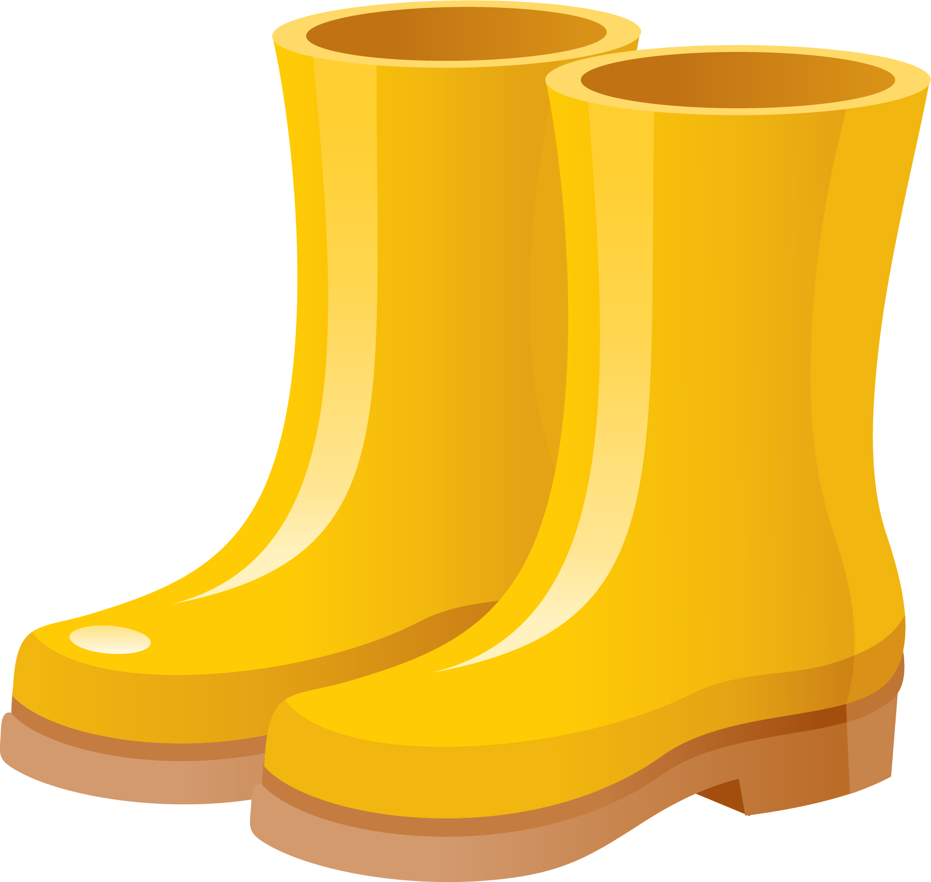 Yellow Rain Boots PNG Free Download