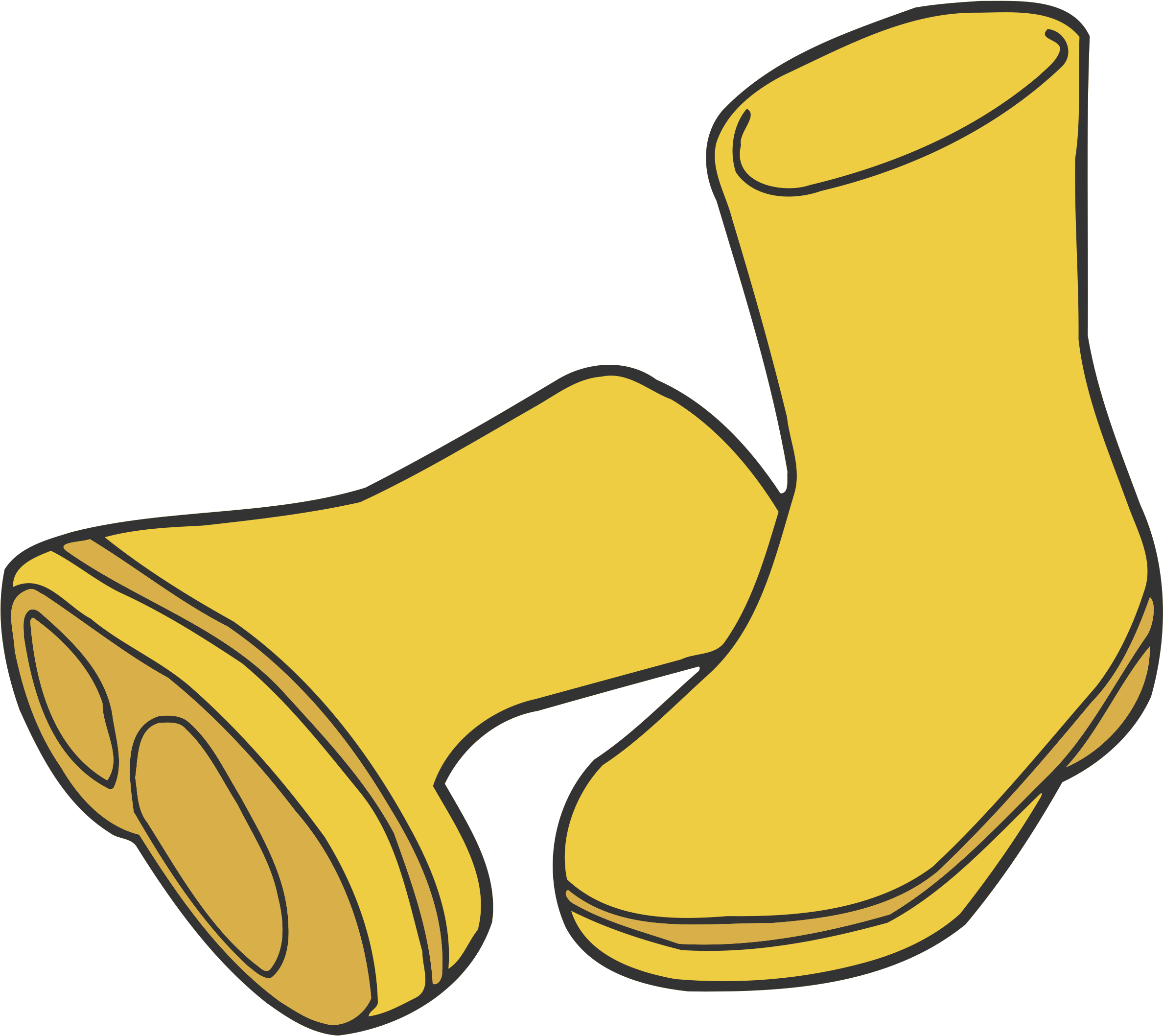 Yellow Rain Boots PNG