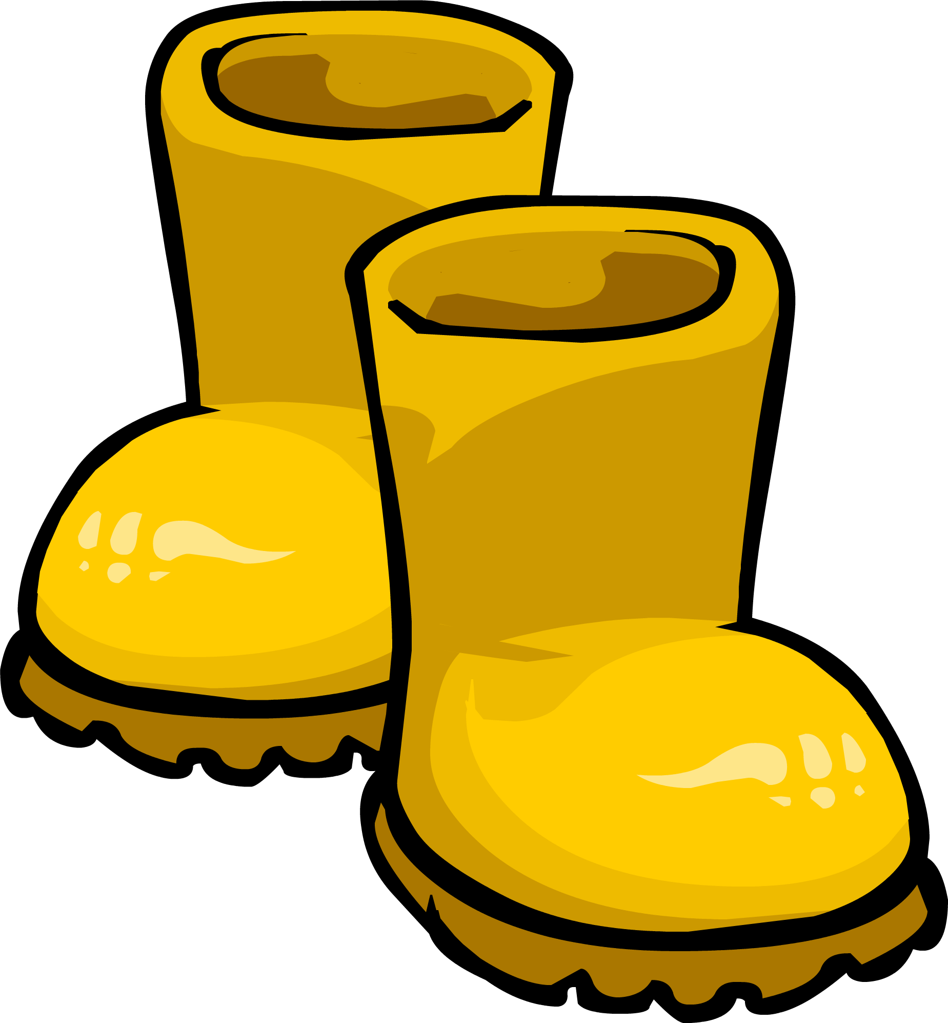 Yellow Rain Boots Transparent
