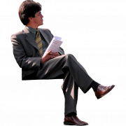 Young Sitting Man PNG File