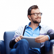 Young Sitting Man PNG HD Image