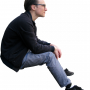 Young Sitting Man PNG Pic