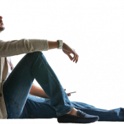 Young Sitting Man PNG Picture